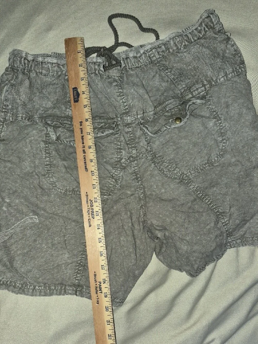 Free People Gray Washed Cargo Shorts with Utility Pockets